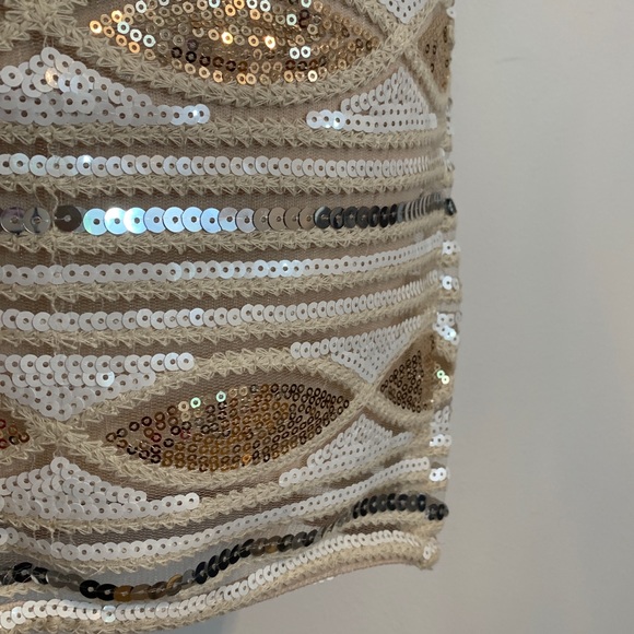 Cream Sequin Skirt by English Rose. Size small - Picture 6 of 8